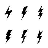 rayo vector iconos electricidad símbolo relámpago