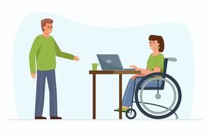 Employment for the disabled people vector