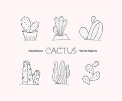 cactus dibujados a mano objetos vectoriales vector