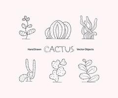 cactus dibujados a mano objetos vectoriales vector