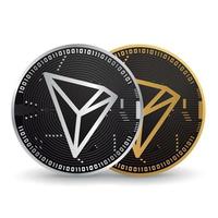 Tron Gold and Silver Cryptocurrency vector