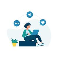 freelancers work and discuss in coworking space vector illustration