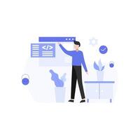 designers research create and present websites and app vector illustration