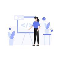 designers research create and present websites and app vector illustration