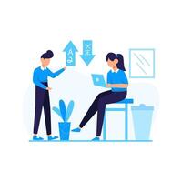 Translators translate articles teach and communicate using foreign languages vector illustration