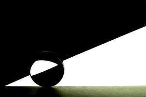 A lens ball on geometric background photo