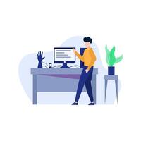 The developer resets designs discusses and makes applications vector illustration
