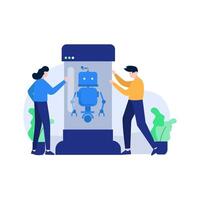 The developer resets designs discusses and makes applications vector illustration