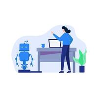 The developer resets designs discusses and makes applications vector illustration
