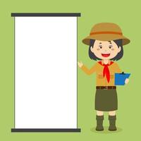 Scout Character with Blank Board vector