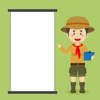 Scout Character with Blank Board vector