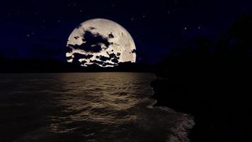 pleine lune sur la plage video