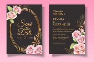 Elegant FLoral Wedding Invitation Template vector