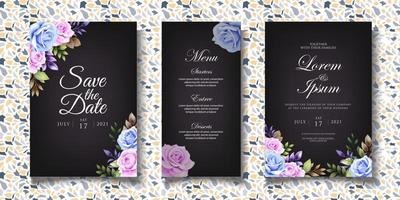 Elegant FLoral Wedding Invitation Template vector