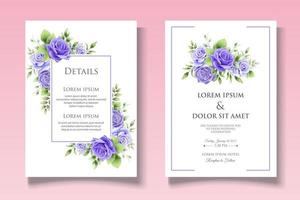 Beautiful Floral Wedding Invitation Card vector