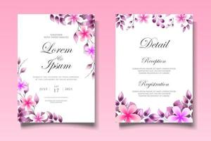 hermosa tarjeta de invitación de boda floral vector