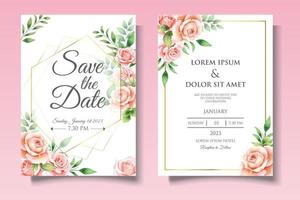 Beautiful Floral Wedding Invitation Card vector