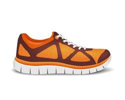 Realistic bright sport shoes for running vector