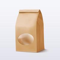 Paper bag with a round transparent window vector