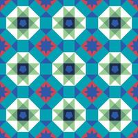Geometrical seamless vintage Peranakan Baba Nyonya Tiles Pattern in Georgetown Penang vector