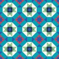 Geometrical seamless vintage Peranakan Baba Nyonya Tiles Pattern in Georgetown Penang vector