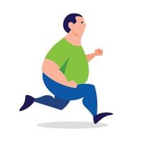 Man jogging for healthiness flat exercise design vector