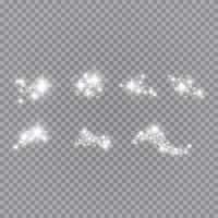 Glowing light effect with many glitter particles isolated vector