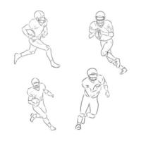 Running rugby player abstract black vector silhouette Rugby player vector sketch illustration