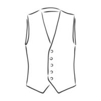 Waistcoat vector sketch icon isolated on background Hand drawn Waistcoat icon Waistcoat sketch icon