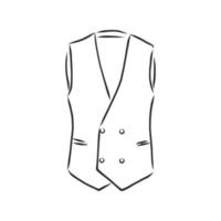 Waistcoat vector sketch icon isolated on background Hand drawn Waistcoat icon Waistcoat sketch icon for infographic website or app