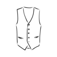 Waistcoat vector sketch icon isolated on background Hand drawn Waistcoat icon Waistcoat sketch icon for infographic website or app