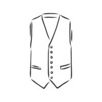 Waistcoat vector sketch icon isolated on background Hand drawn Waistcoat icon Waistcoat sketch icon