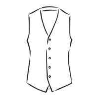 Waistcoat vector sketch icon isolated on background Hand drawn Waistcoat icon Waistcoat sketch icon for infographic website or app