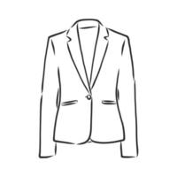 Vector illustration of womens blazer womens classic suit jacket vector sketch illustration