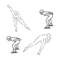 Speed skating stylized silhouette icon speed skating vector sketch illustration