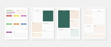 Modern planner template set Set of planner and to do list Monthly weekly daily planner template Vector illustration