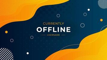 Currently offline twitch banner background vector template Liquid background with modern design