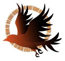 Vector image of silhouettes of birds in flight