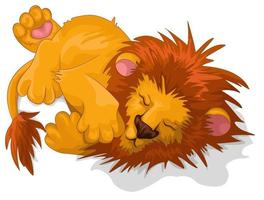 Vector image of a majestically sleeping lion