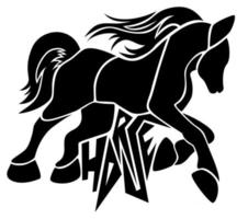 Vector image of a galloping horse as a background illustration or an independent element