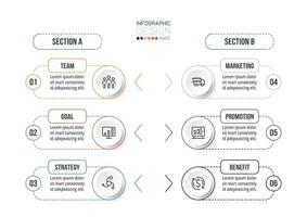 plantilla de infografía de concepto de negocio con opción vector