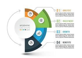 Plantilla de infografía de diagrama de negocios o marketing. vector