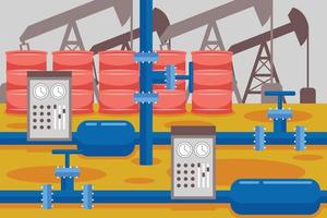 Ilustración de vector de industria petrolera