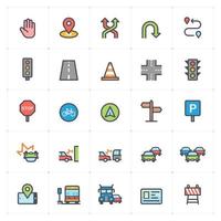 Traffic and Accident Color Icon vector