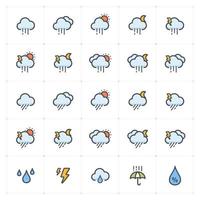 icono de clima y pronóstico a todo color vector