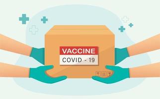 Entrega de covid 19 vacunas medicina concepto de salud ilustración vectorial vector