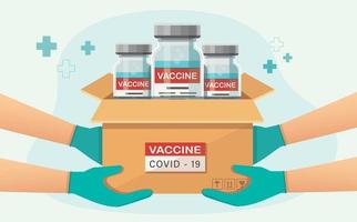delivery of covid 19 vaccines Medicine healthcare concept Vector illustration