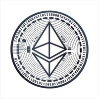 criptomoneda ethereum oro y plata vector