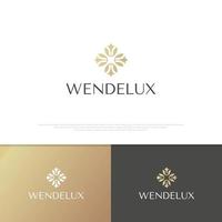 Set of elegant abstract flower logo design vector