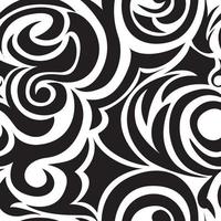 Black seamless pattern of spirals and curls vector